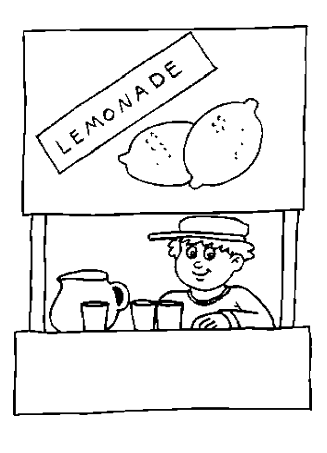 Lemonade Stand Coloring Pages