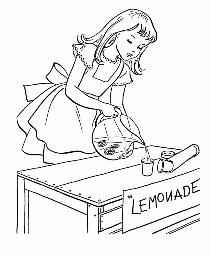 Pouring Lemonade Coloring Page