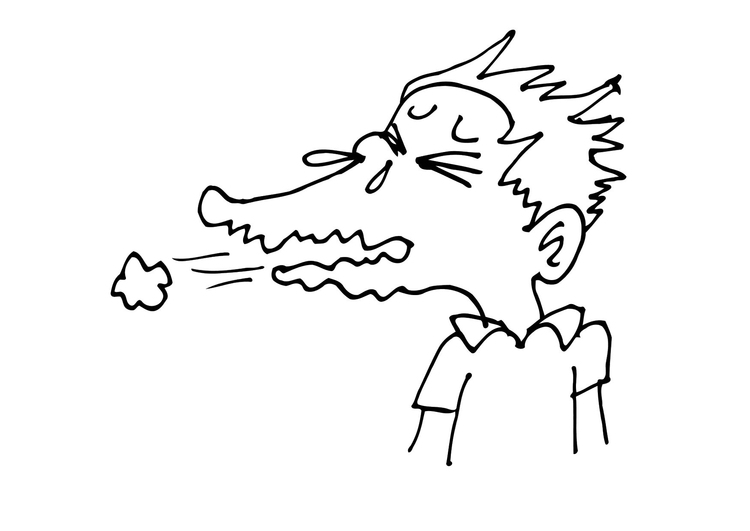 Sneezing Spreads Germs Coloring Page