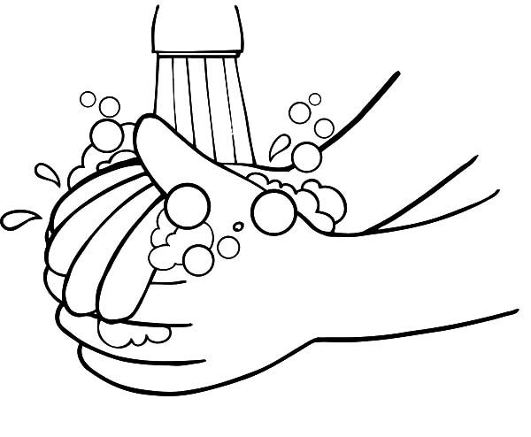 Washing Hands Coloring Page