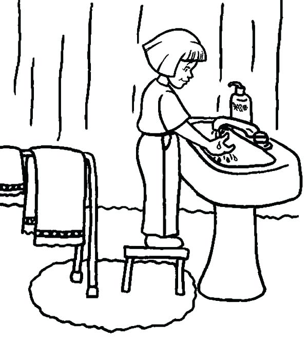 Washing Hands Is Good Hygiene Coloring Page