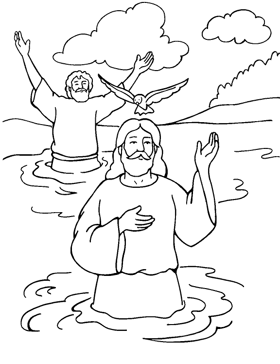 Baptism Of Chirst Coloring Pages