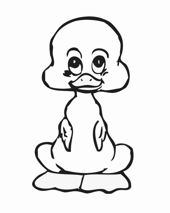 Cute Duckling Coloring Page