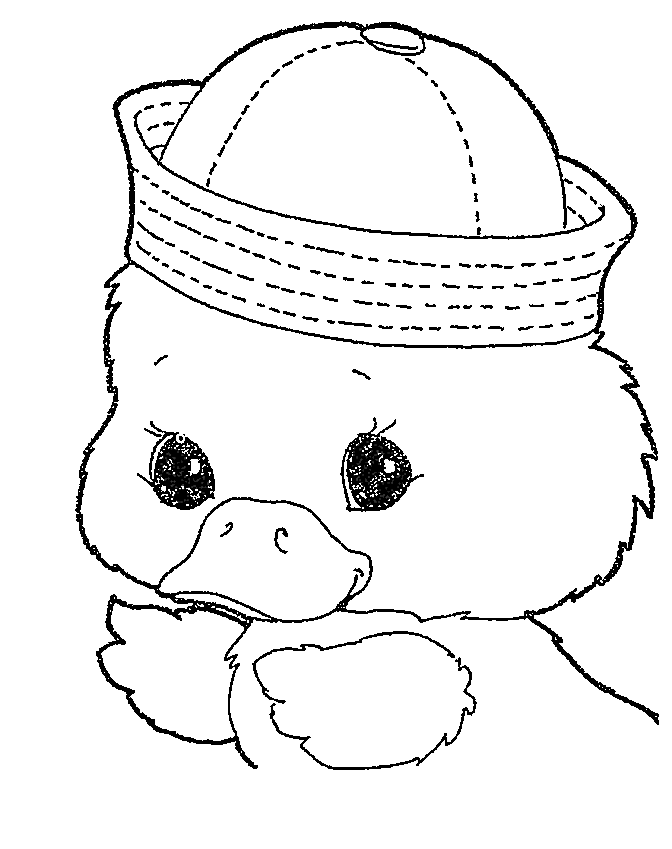 Duckling With A Hat Coloring Page