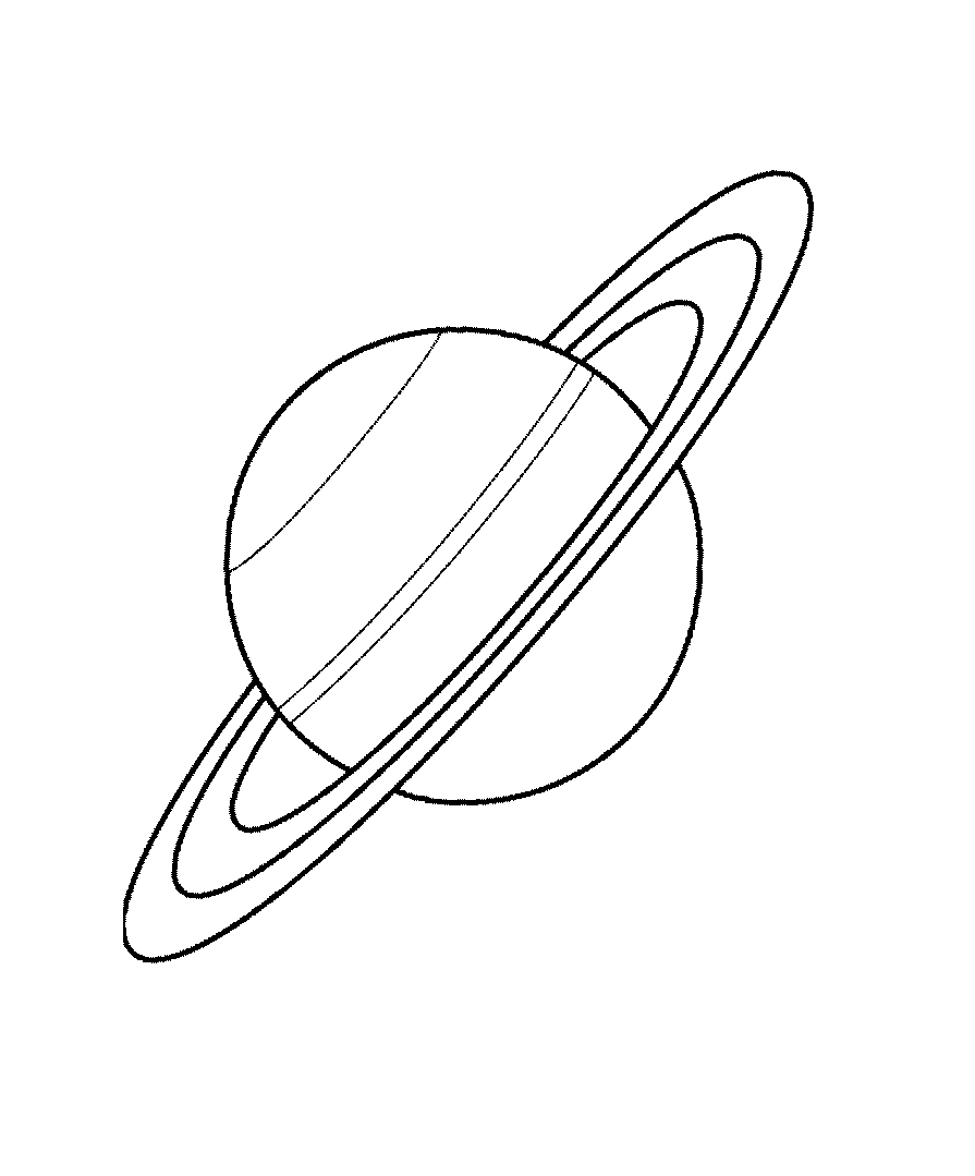 Easy Saturn Coloring Page
