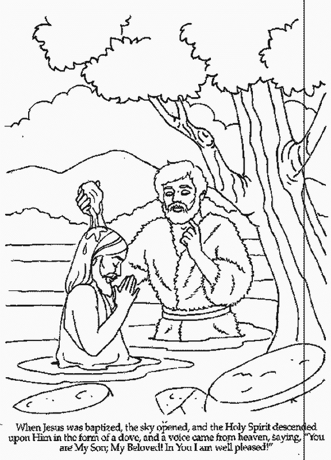 Jesus Being Baptized Coloring Page