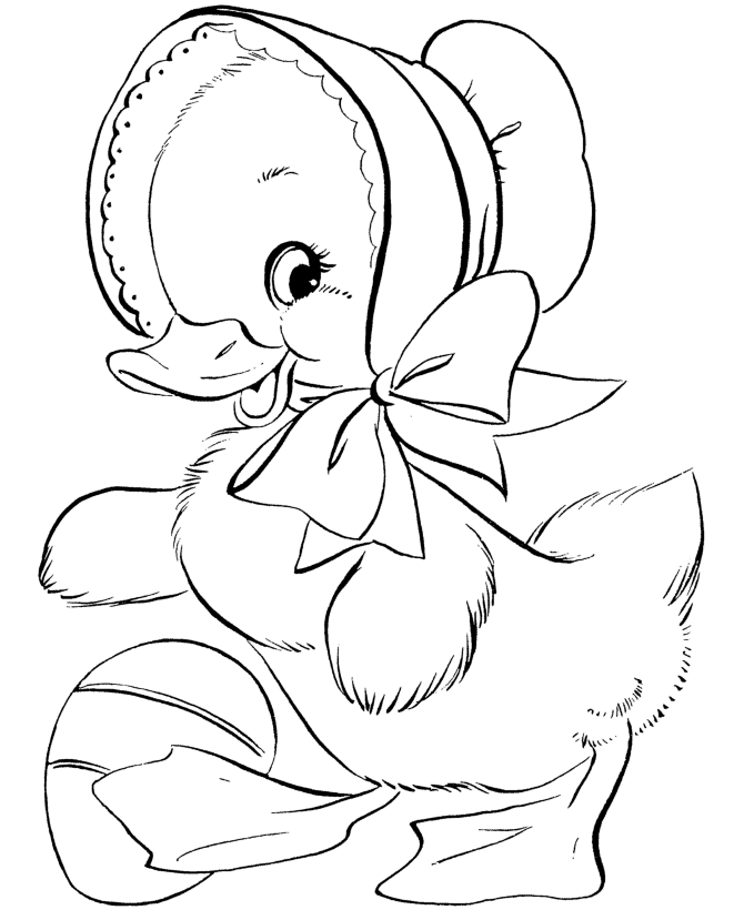Pretty Duckling Coloring Page