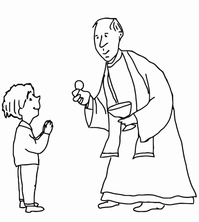 Receiving Communion Coloring Pages