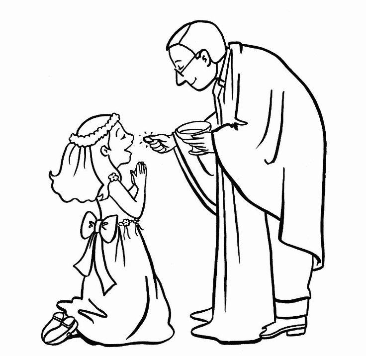 Recieving Communion Coloring Pages