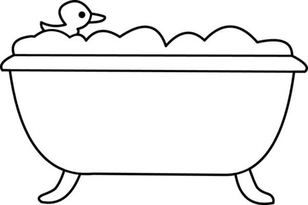 Rubber Duck In The Tub Coloring Pages