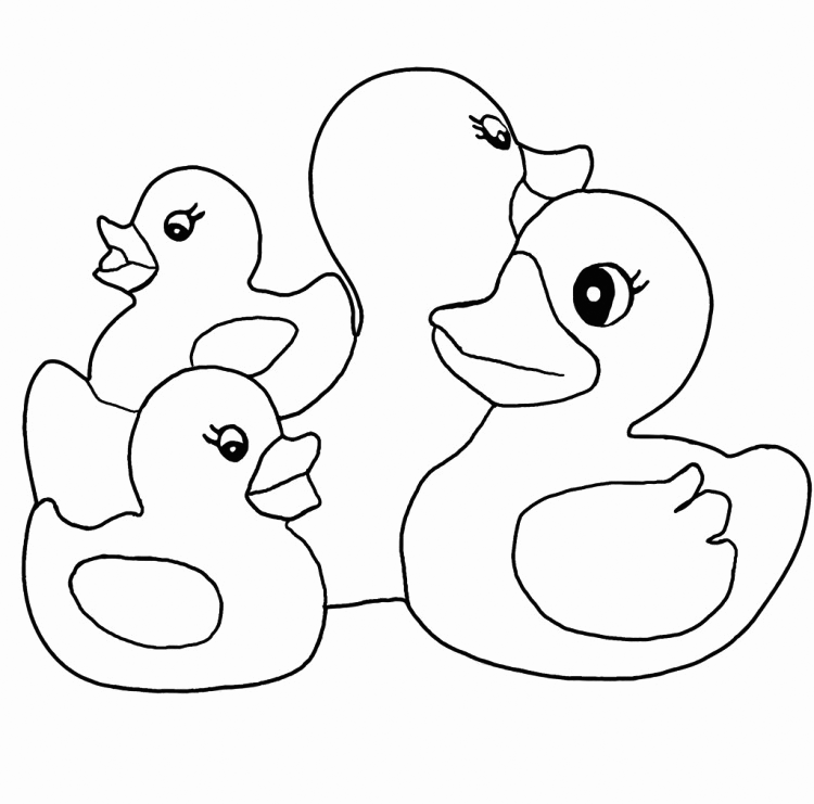 Rubber Ducklings Coloring Page