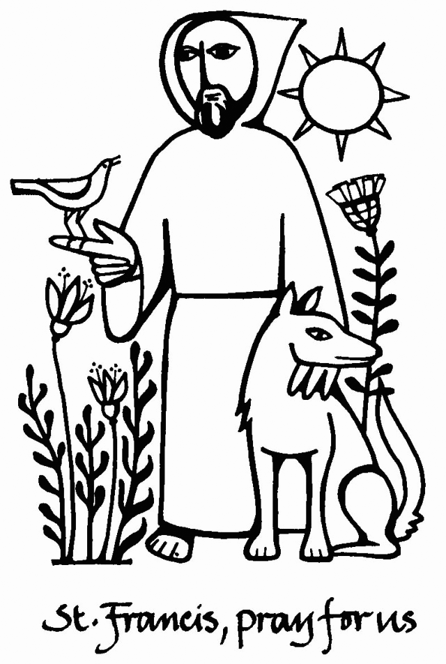 St Francis Pray For Us Coloring Page