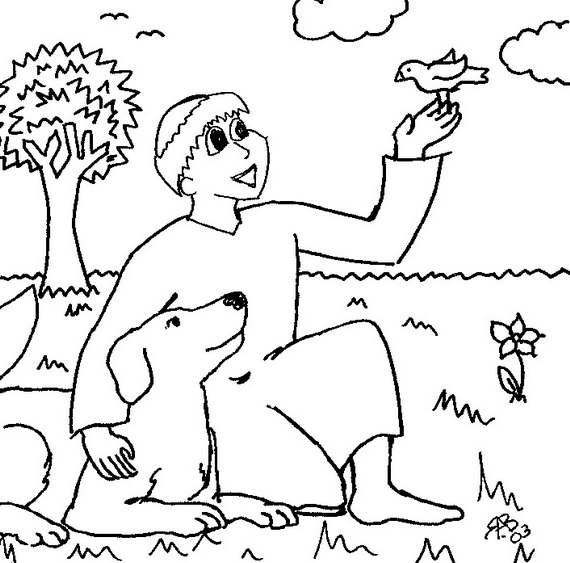 St Francis And Animals Coloring Pages
