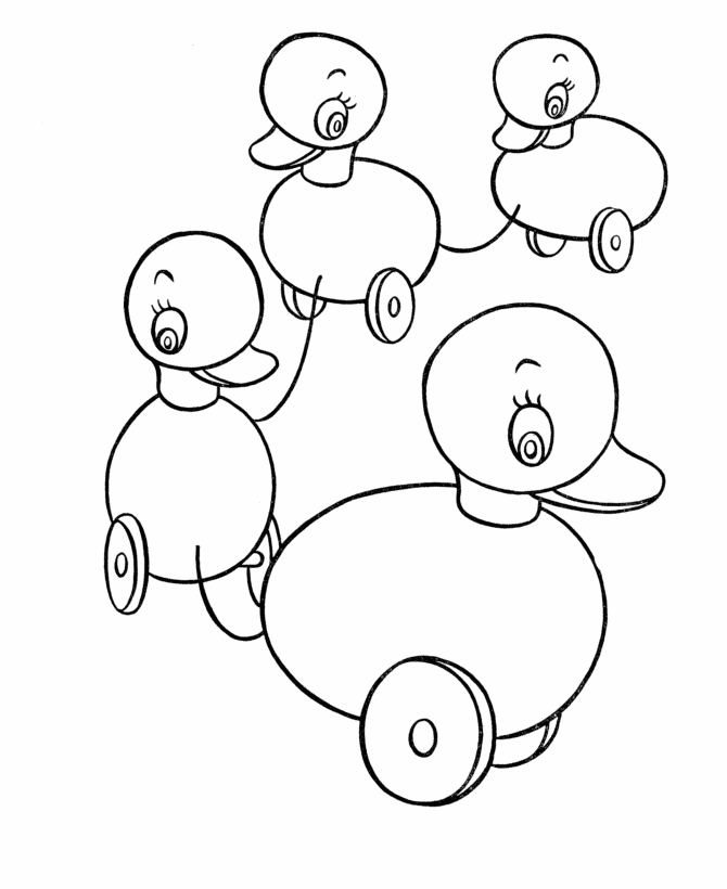 Toy Duckling Coloring Page