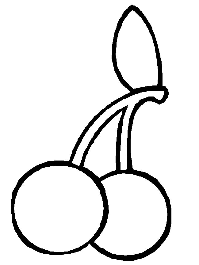 Two Cherries Coloring Page