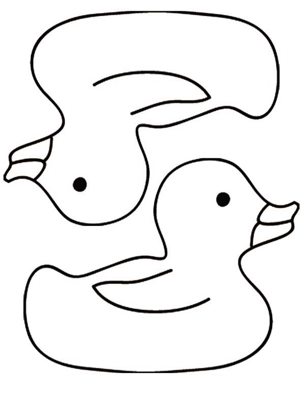 Two Rubber Ducks Coloring Pages