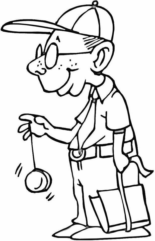 old man coloring page