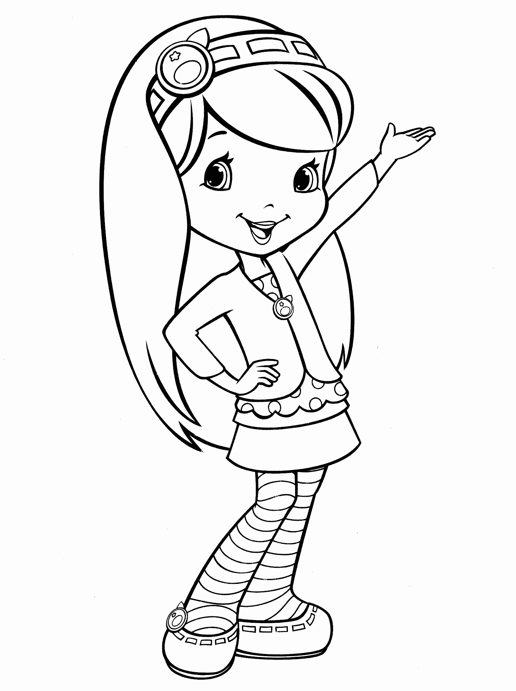 Blueberry Muffin Girl Coloring Page