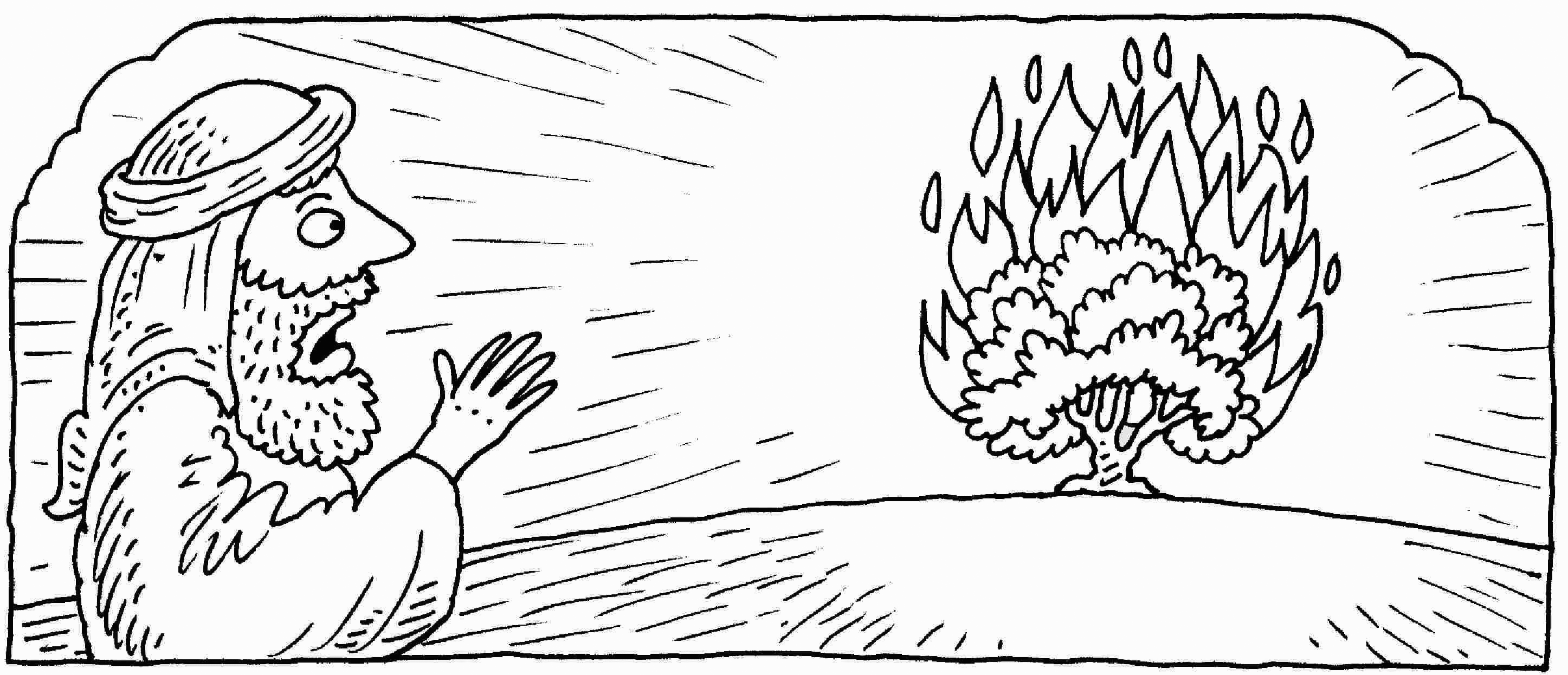 Burning Bush Bible Coloring Page