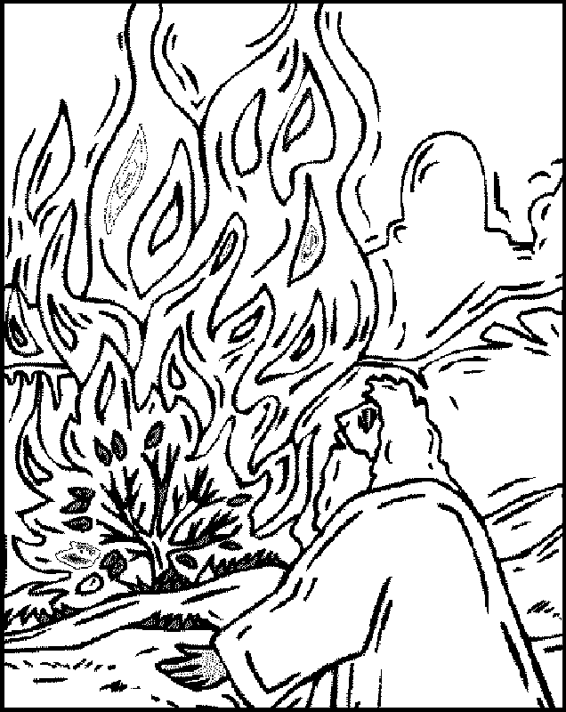 Burning Bush Coloring Page Best Coloring Pages For Kids
