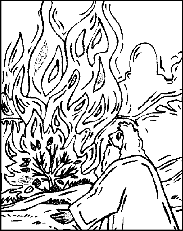 Burning Bush Coloring Page - Best Coloring Pages For Kids