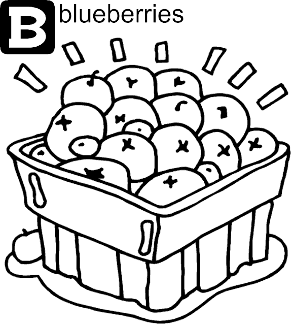 Carton Of Blueberries Coloring Page