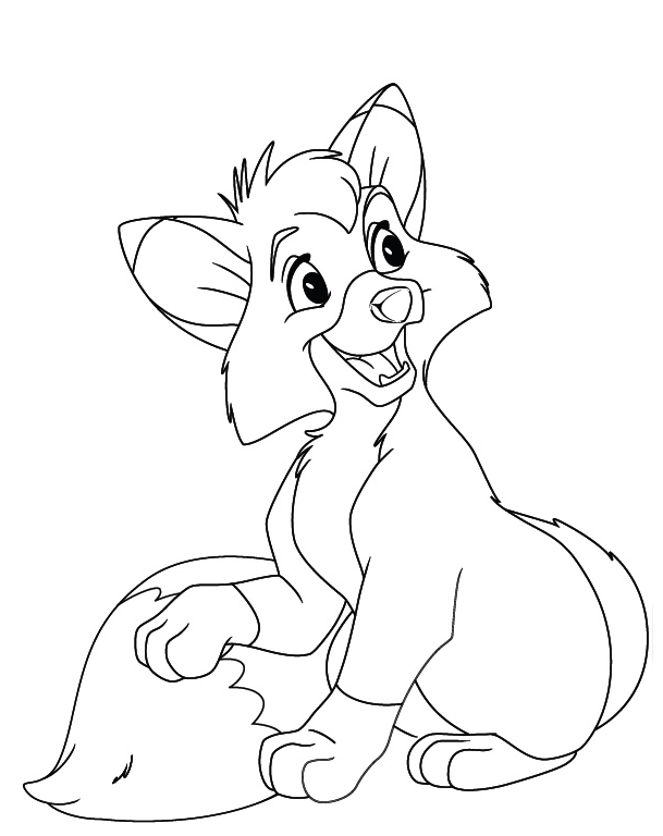 Cute Fox And The Hound Coloring Pages