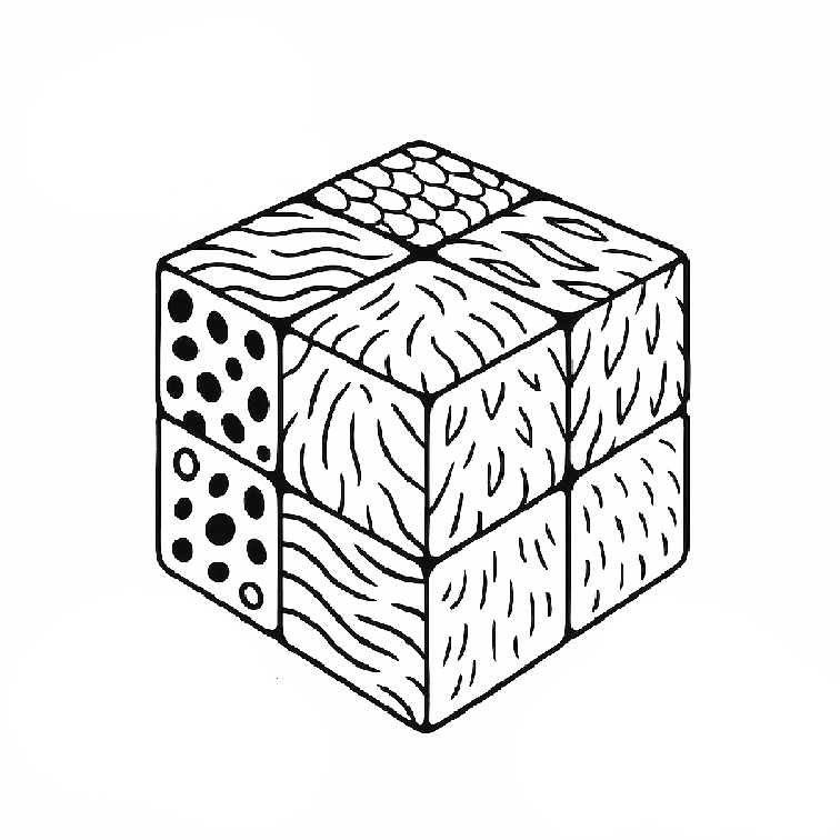 Funky Rubiks Cube Coloring Page