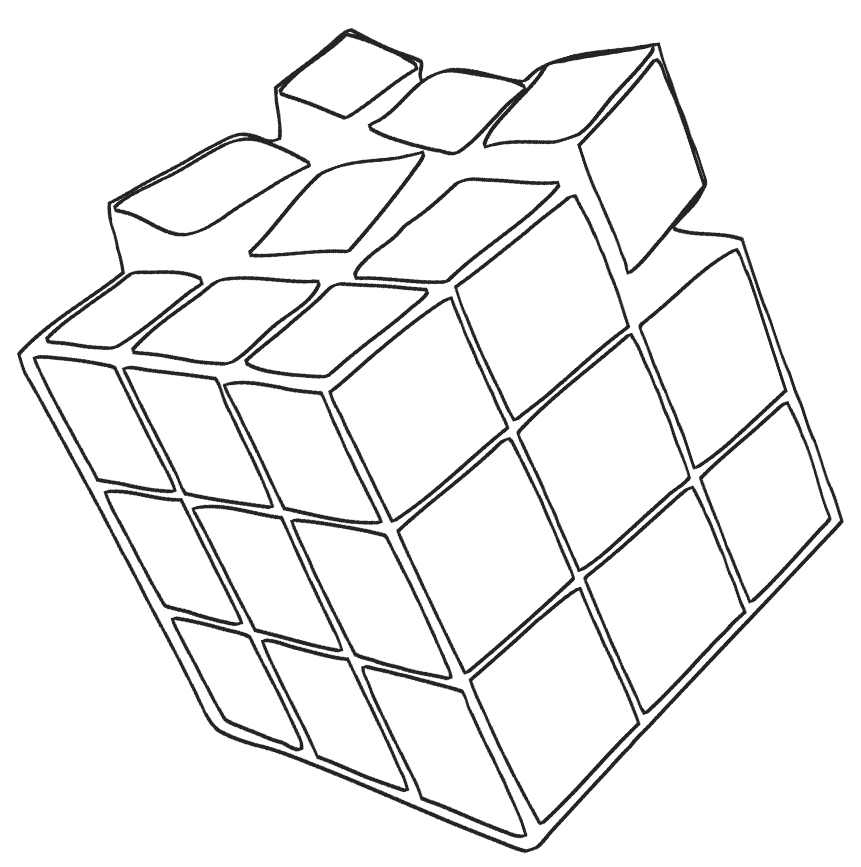 Rubiks Cube Printable Coloring Page