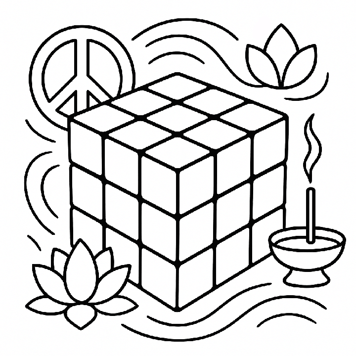 Zen Rubiks Cube Coloring Page