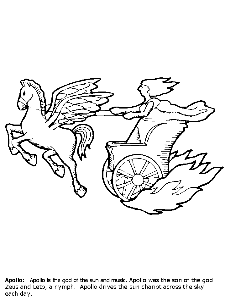 Apollo Greek Mythology Coloring Pages