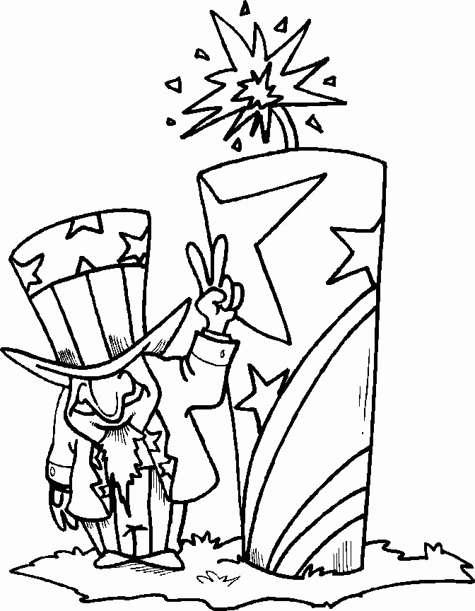 Cool Peace Uncle Sam Coloring Page
