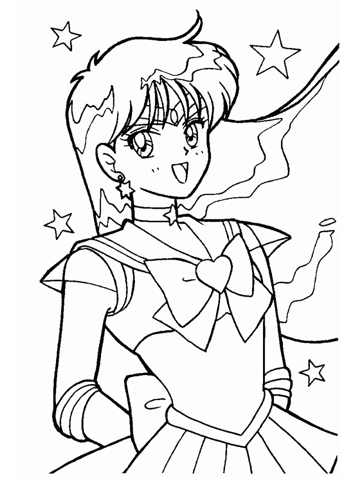 Cute Sailor Mars Coloring Pages (2)