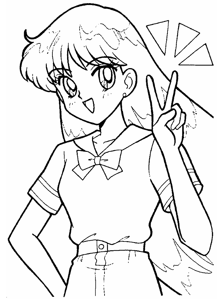 Cute Sailor Mars Coloring Pages