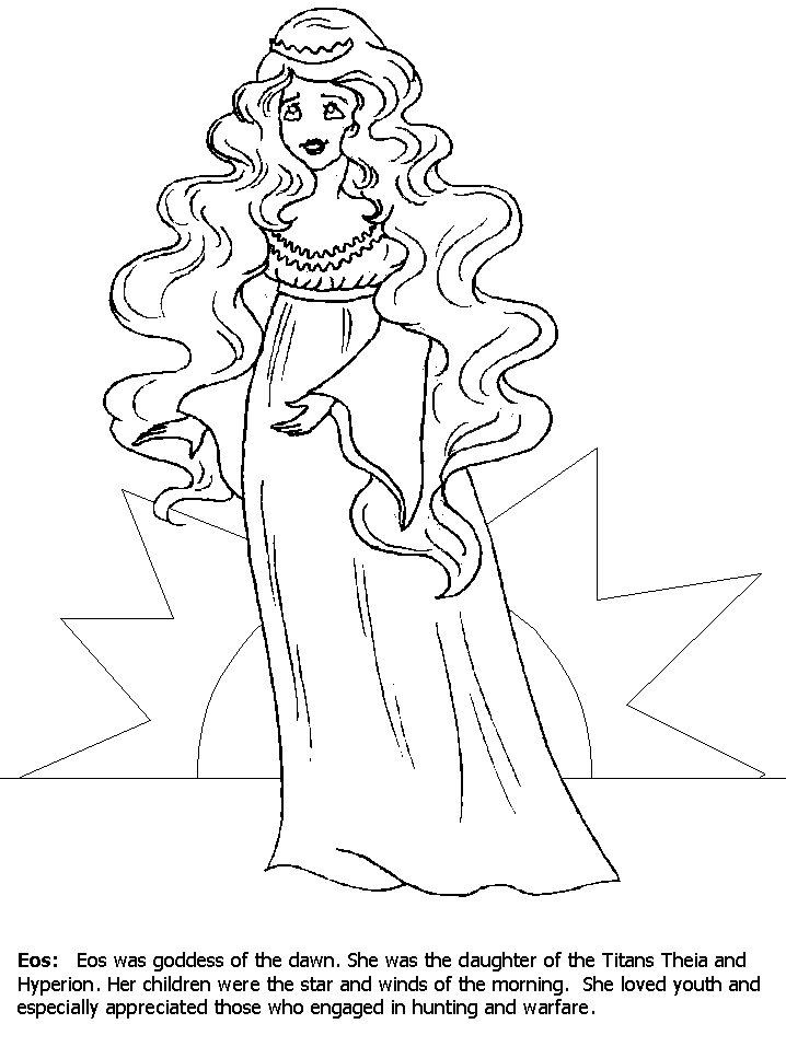 Eos Greek Mythology Coloring Pages