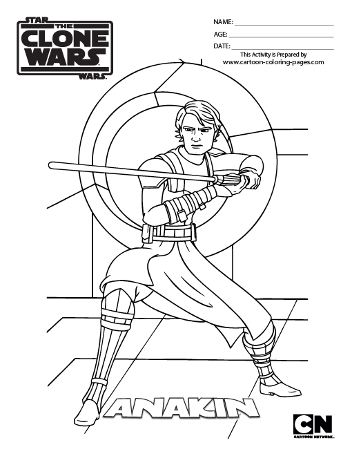 Anakin Clone Wars Coloring Page