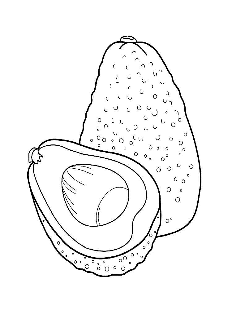 Avocado Printable Coloring Pages