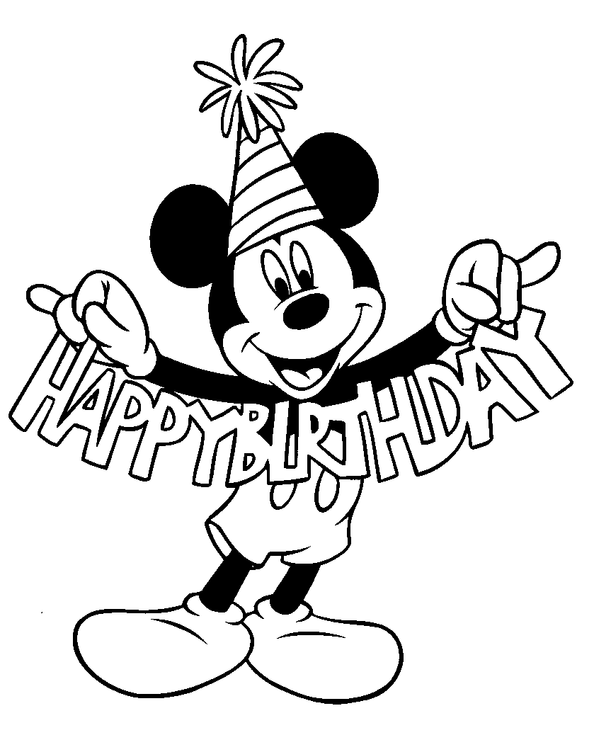 Birthday Mickey Mouse Clubhouse Coloring Page