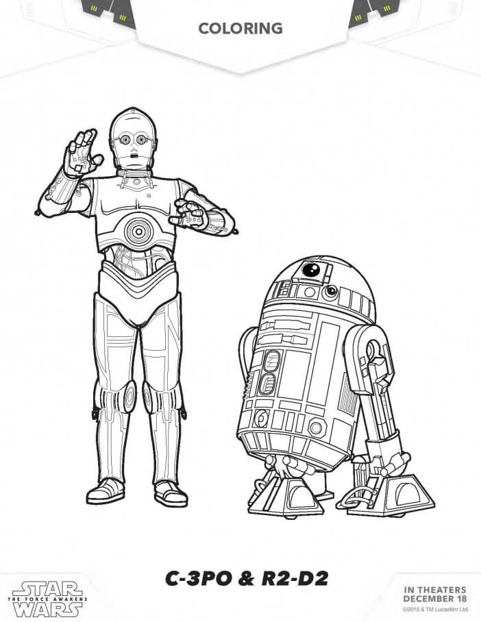 C 3po And R2d2 Coloring Page