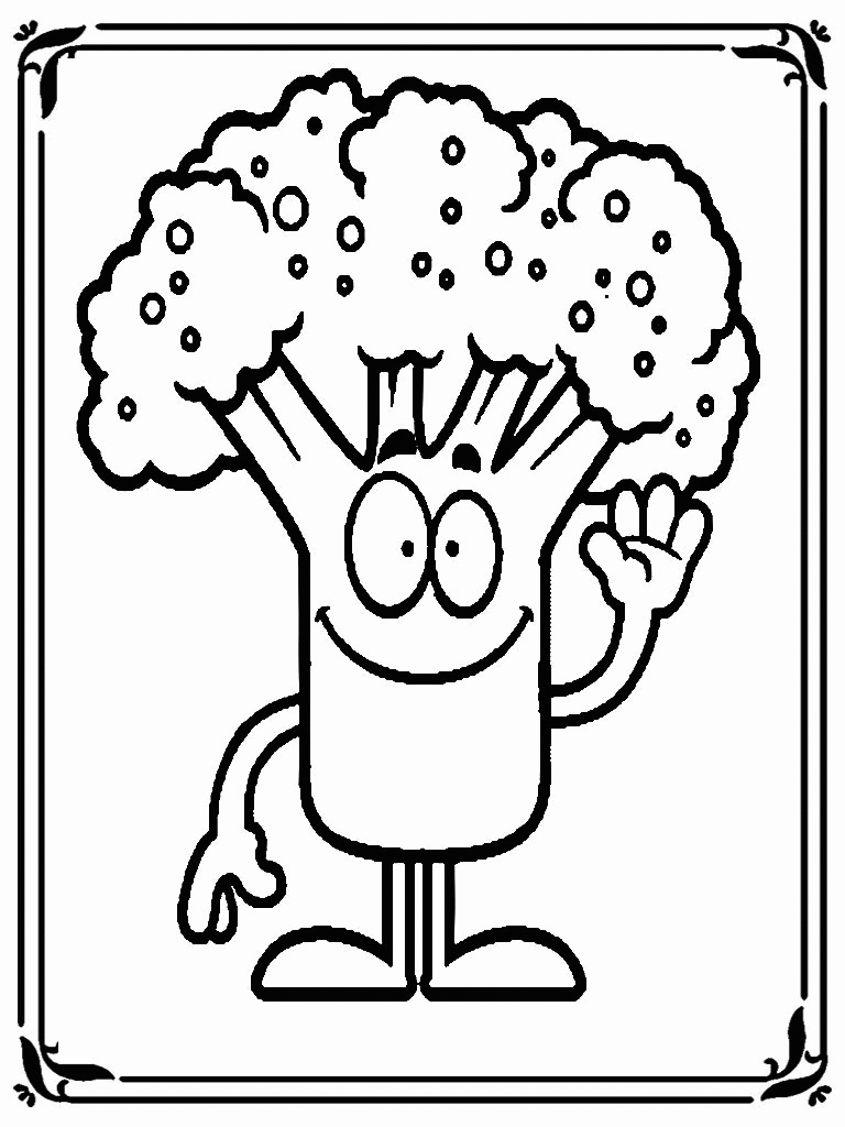 Cute Broccoli Coloring Pages