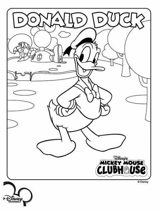 Donald Duck Mickey Mouse Clubhouse Coloring Page