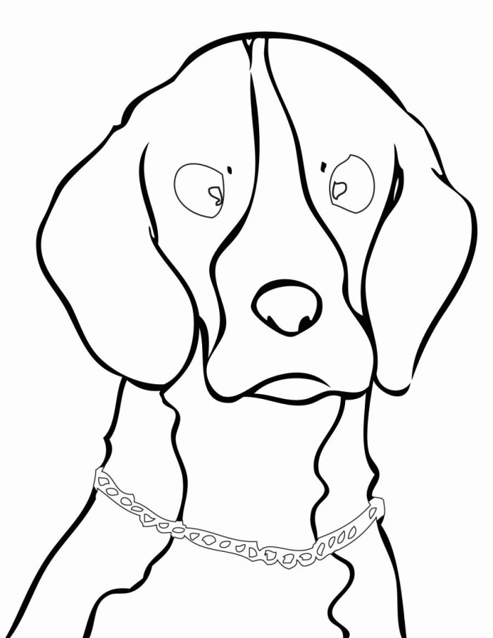 Easy Beagle Coloring Page