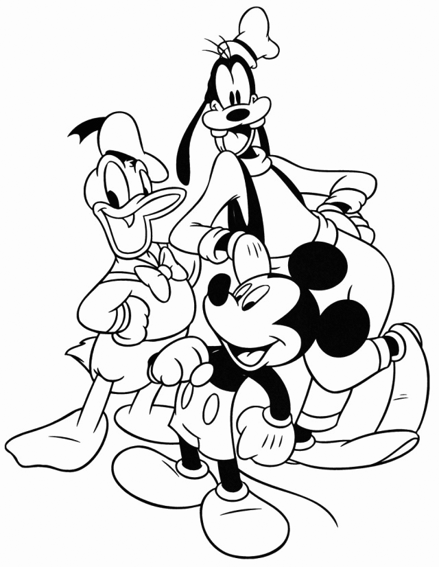 Mickey Goofy And Donald Coloring Pages