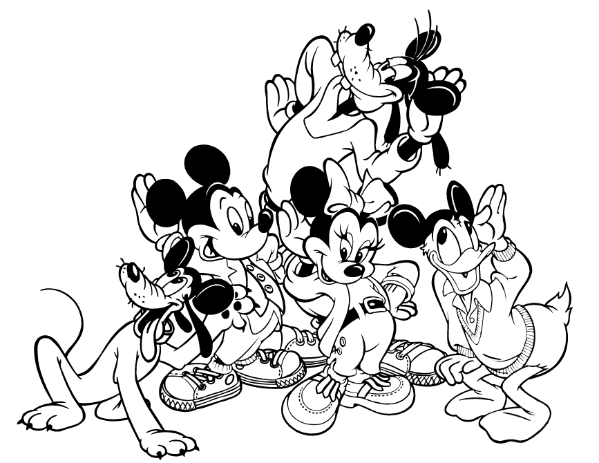 mickey and pluto coloring pages