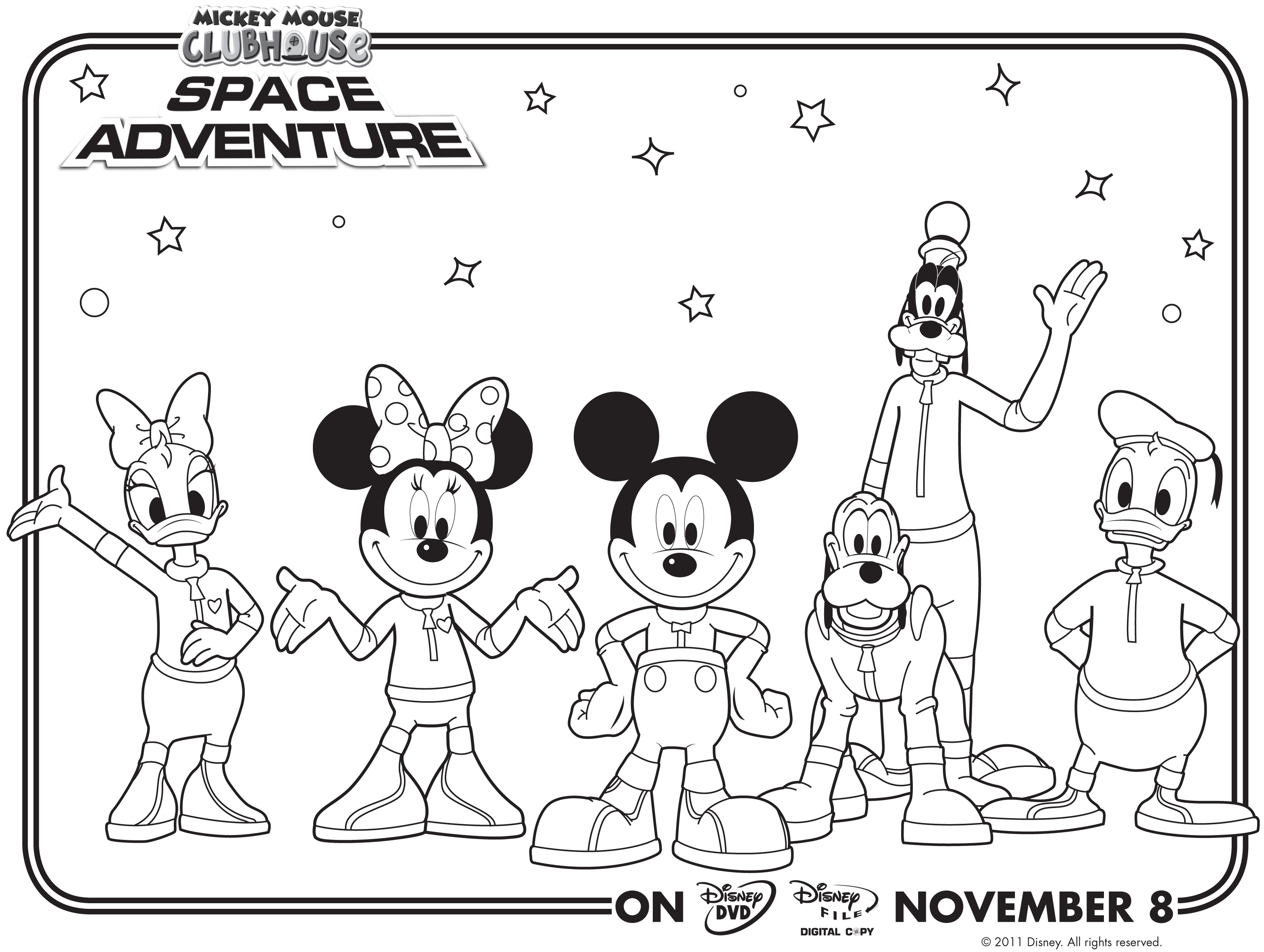 Mickey Mouse Space Adventure Coloring Page