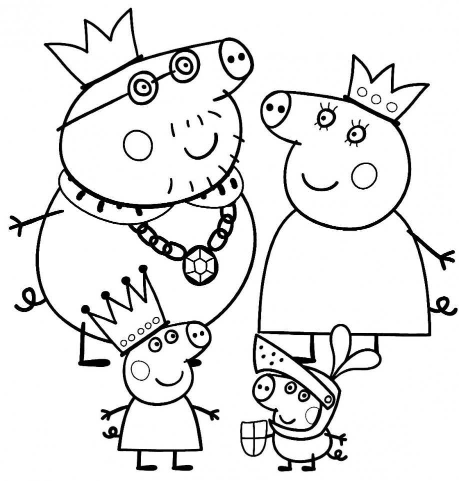 Peppa Pig Crowns Coloring Pages