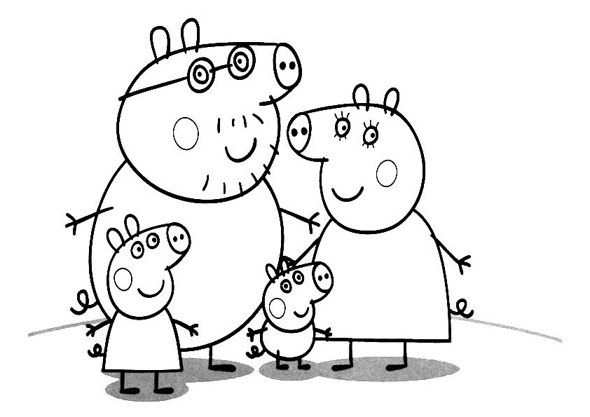 Peppa Pig Family Coloring Pages