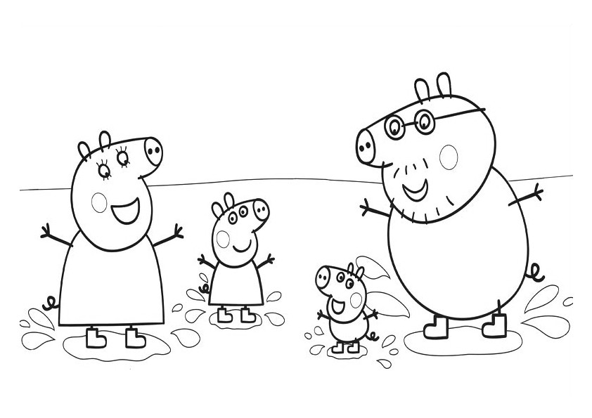 Peppa Pigs Family Coloring Pages