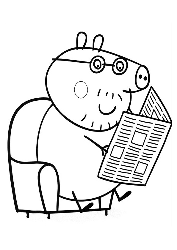 Peppa Pigs Father Coloring Page