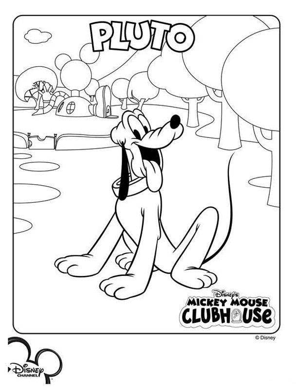 Pluto Mickey Mouse Clubhouse Coloring Page